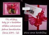 Výroba netradičních dárků pro náctileté - tři oříšky s bankovkami - originální balení bankovek, Ostrava,Střední 4