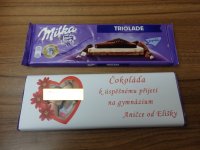Výroba netradičních dárků pro náctileté - přebaly čokolád a čokoládek s dárkovým motivem, Ostrava,Střední 4