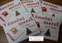 Bonboniéry a čokoládky MERCI s vánočním přebalem s kapsičkou na bankovky i bez. Ostrava Střední 4