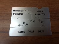 Výroba originálních štítků na dveře formou puzzlí, Ostrava Střední 4